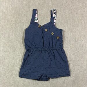 Tommy Bahama Blue Jumpsuit with Floral Straps Size 4T